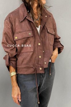 Campera gamuzada Delfina - chocolate