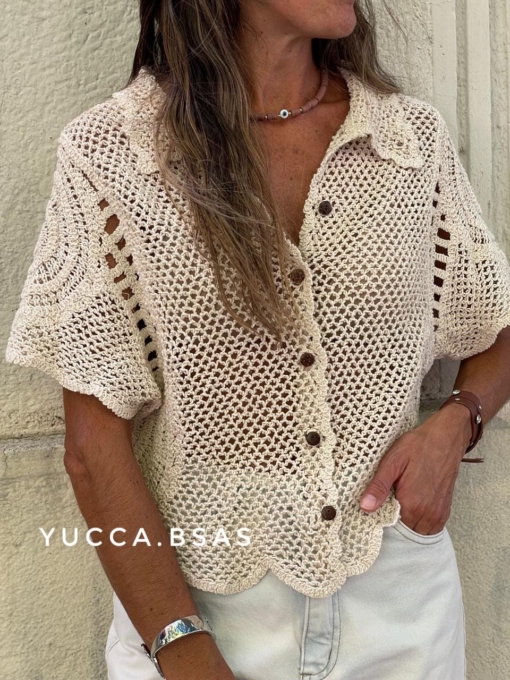 Camisa calada Fica - natural - Imagen 3