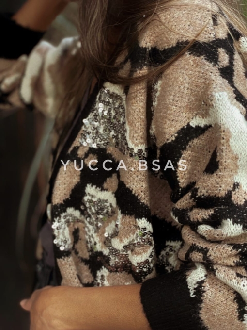 Cardigan Chelsea - print negro