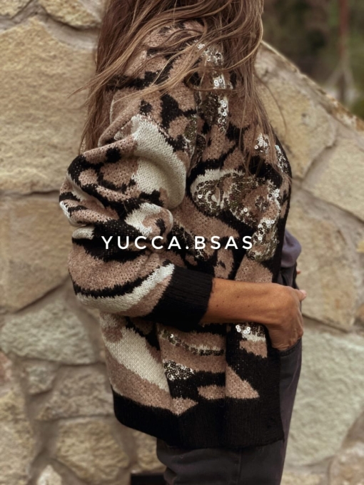 Cardigan Chelsea - print negro - Imagen 3