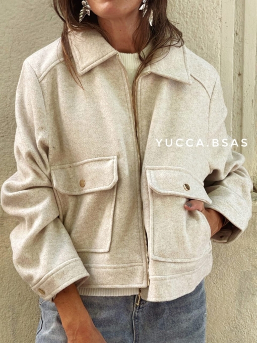 Campera de paño Sarita  - marfil - Imagen 5