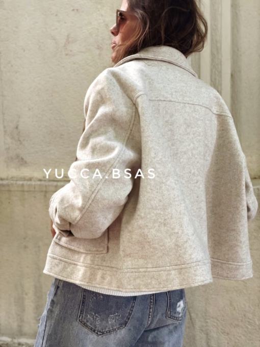 Campera de paño Sarita  - marfil - Imagen 2