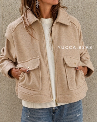 Campera de paño Sarita  - beige