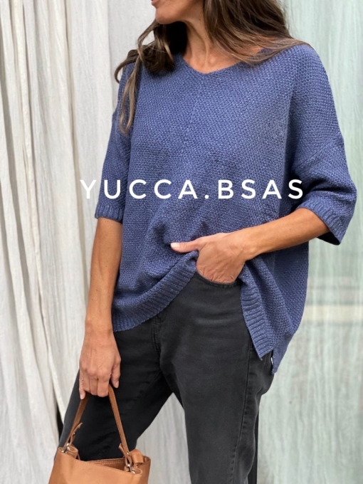 Sweater Michigan con lurex - azulino