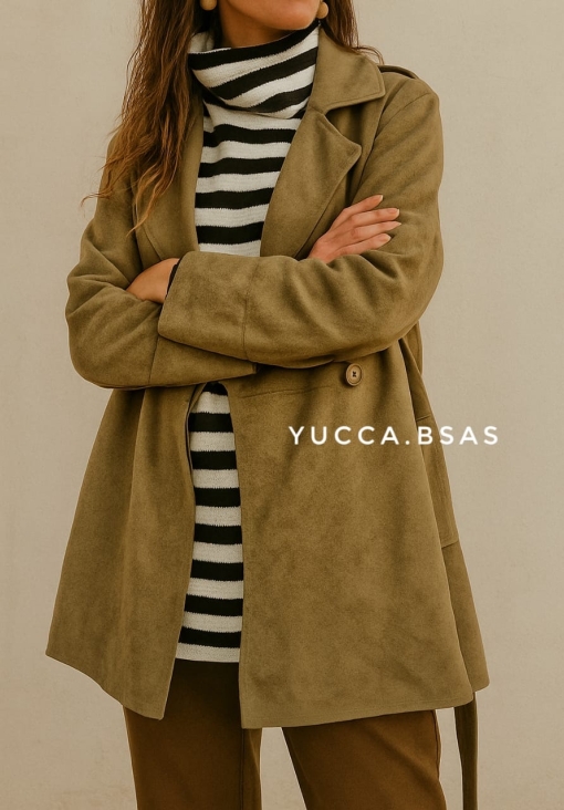 Trench gamuzado Nilo  - verde - Imagen 2