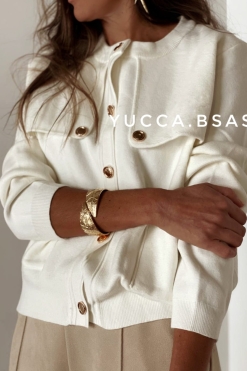 Chaqueta tejida Loira- Blanco