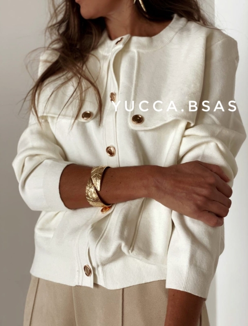 Chaqueta tejida Loira- Blanco