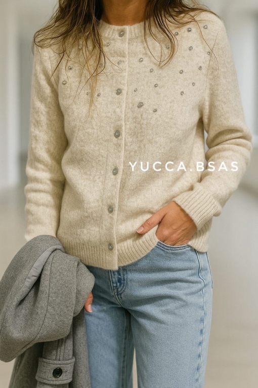 Saquito Barcelona gaspeado - beige - Imagen 6