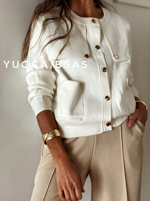 Chaqueta tejida Loira- Blanco - Imagen 4