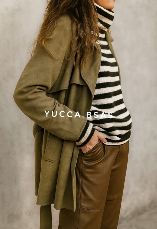 Trench gamuzado Nilo  - verde - Imagen 4