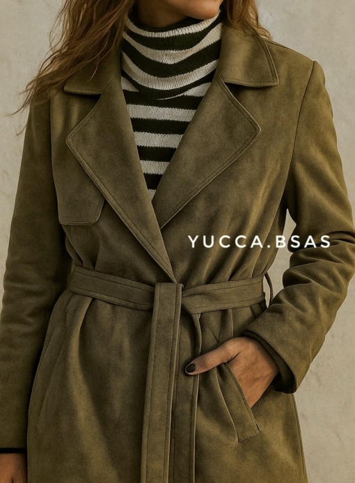 Trench gamuzado Nilo  - verde - Imagen 5