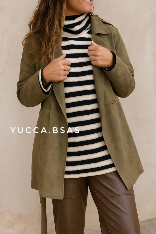 Trench gamuzado Nilo  - verde - Imagen 3