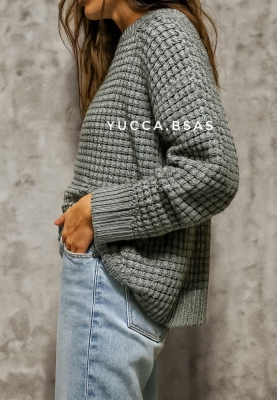 Sweater calado gris