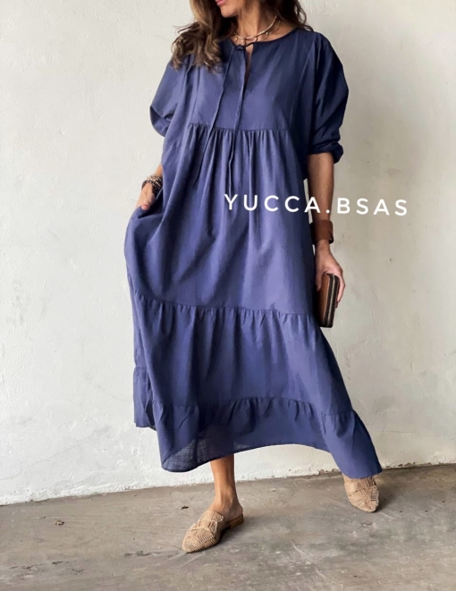 Vestido Jordania algodón - azul - Imagen 7