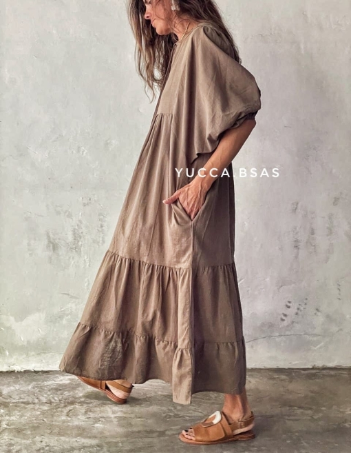 Vestido Jordania algodón - visón - Imagen 2