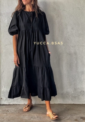 Vestido Jordania algodón - black