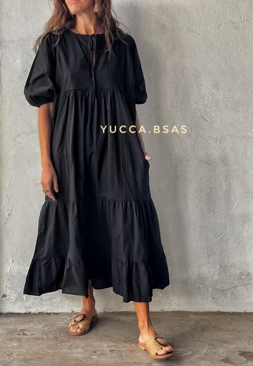 Vestido Jordania algodón - black