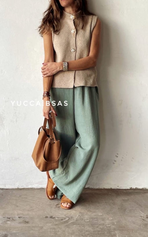 Pantalón Ciprés - Verde malva - Imagen 2