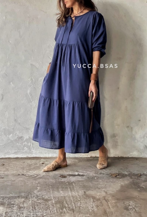 Vestido Jordania algodón - azul - Imagen 6