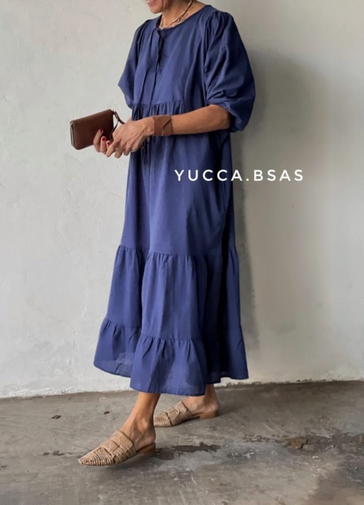 Vestido Jordania algodón - azul - Imagen 3