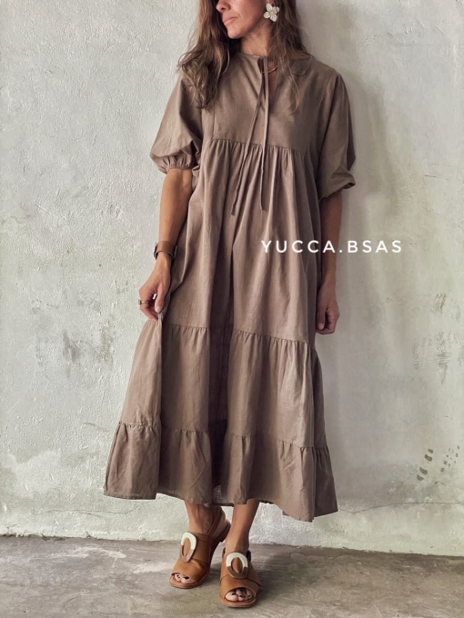 Vestido Jordania algodón - visón - Imagen 4