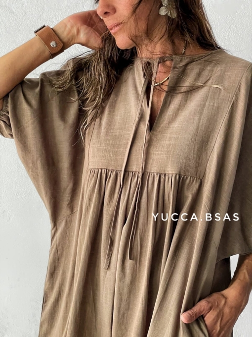Vestido Jordania algodón - visón - Imagen 5