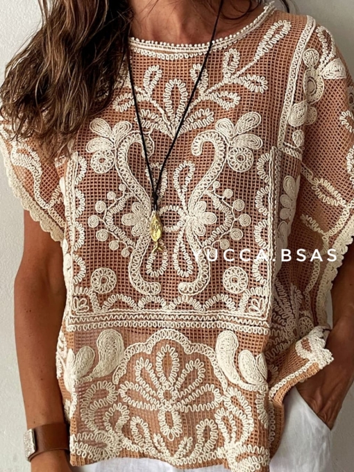 Blusa calada Malibú -beige - Imagen 5
