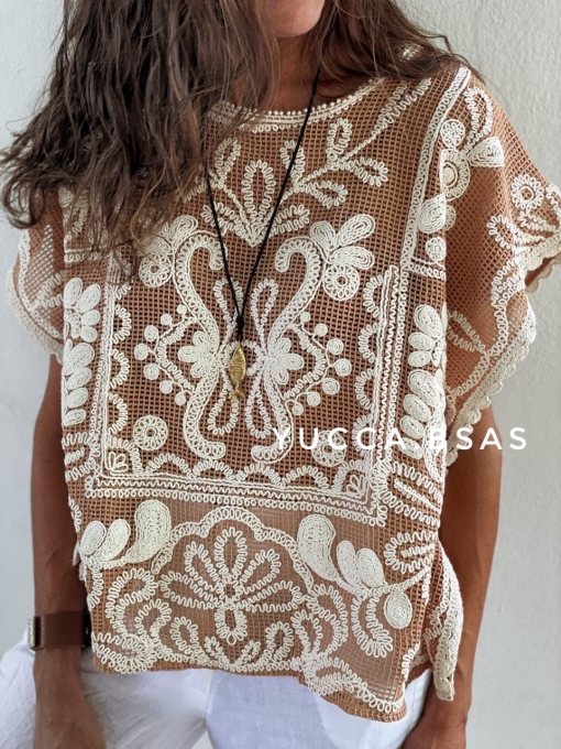 Blusa calada Malibú -beige - Imagen 7