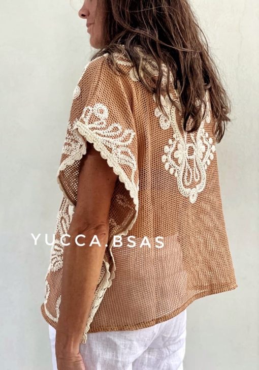 Blusa calada Malibú -beige - Imagen 2