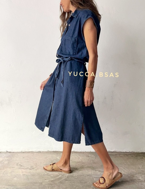 Vestido camisero Magda - jean - Imagen 2