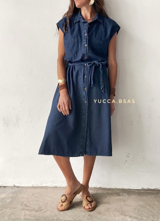 Vestido camisero Magda - jean - Imagen 3