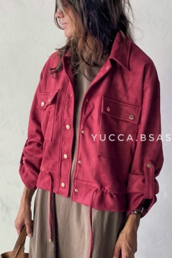 Campera gamuzada Delfina - cereza