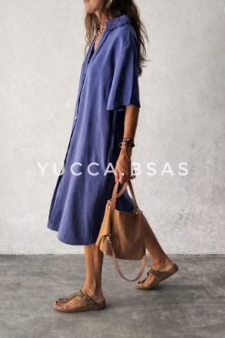 Vestido camisero Granada - azulino