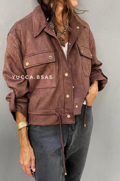 Campera gamuzada Delfina - chocolate