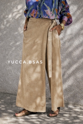 Pantalón ancho Rosario - beige