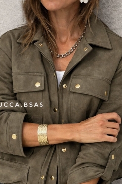 Campera gamuzada Delfina - verde militar