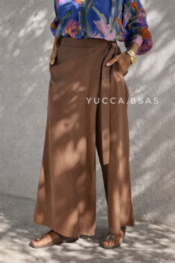 Pantalón ancho Rosario - chocolate