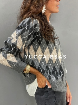 Cardigan Louvre - gris