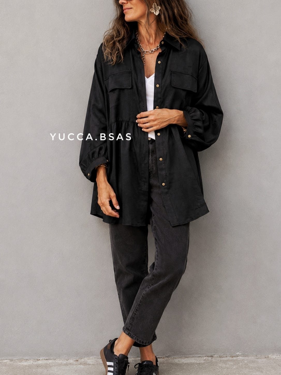 Camisaco Velvet - black - Imagen 4