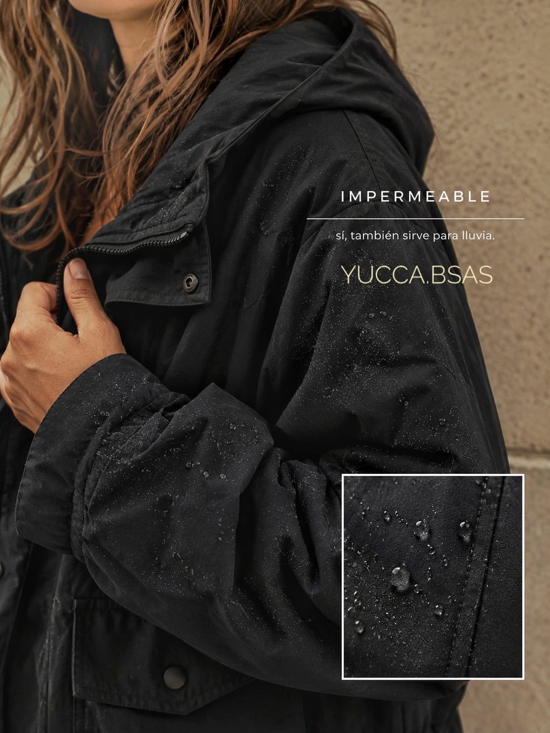 Campera impermeable Austral - black - Imagen 4