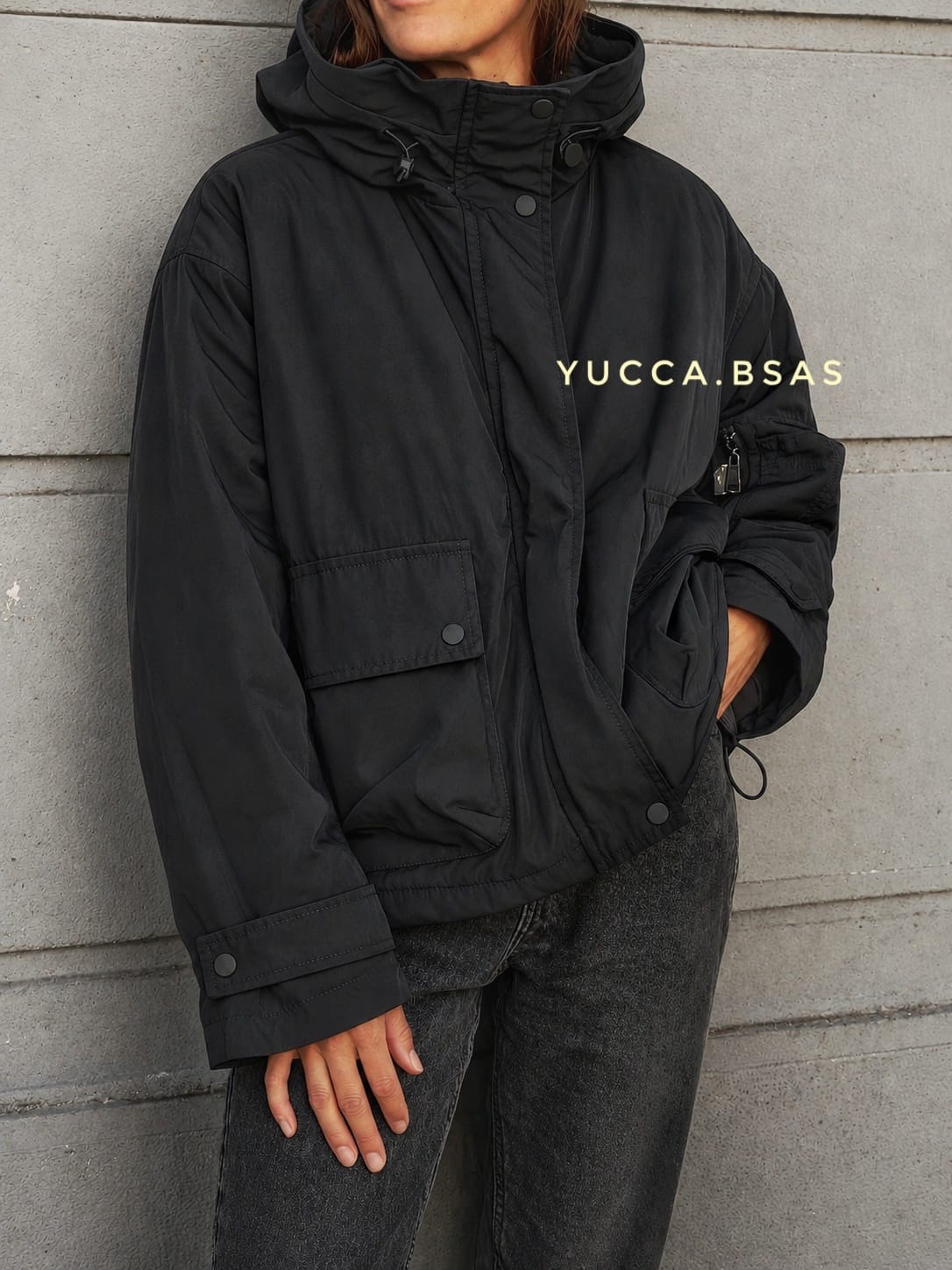 Campera impermeable Austral - black - Imagen 5