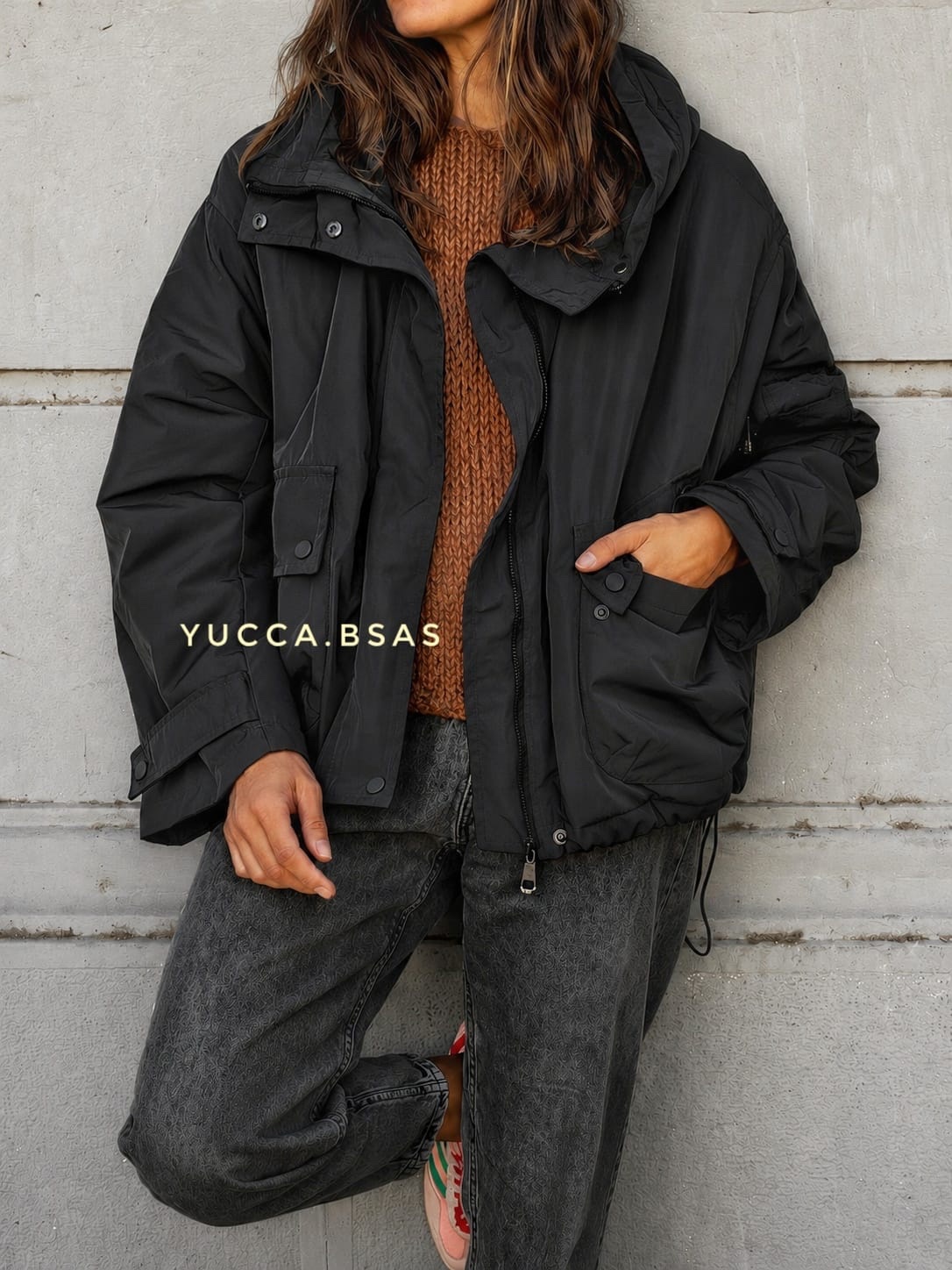 Campera impermeable Austral - black - Imagen 3