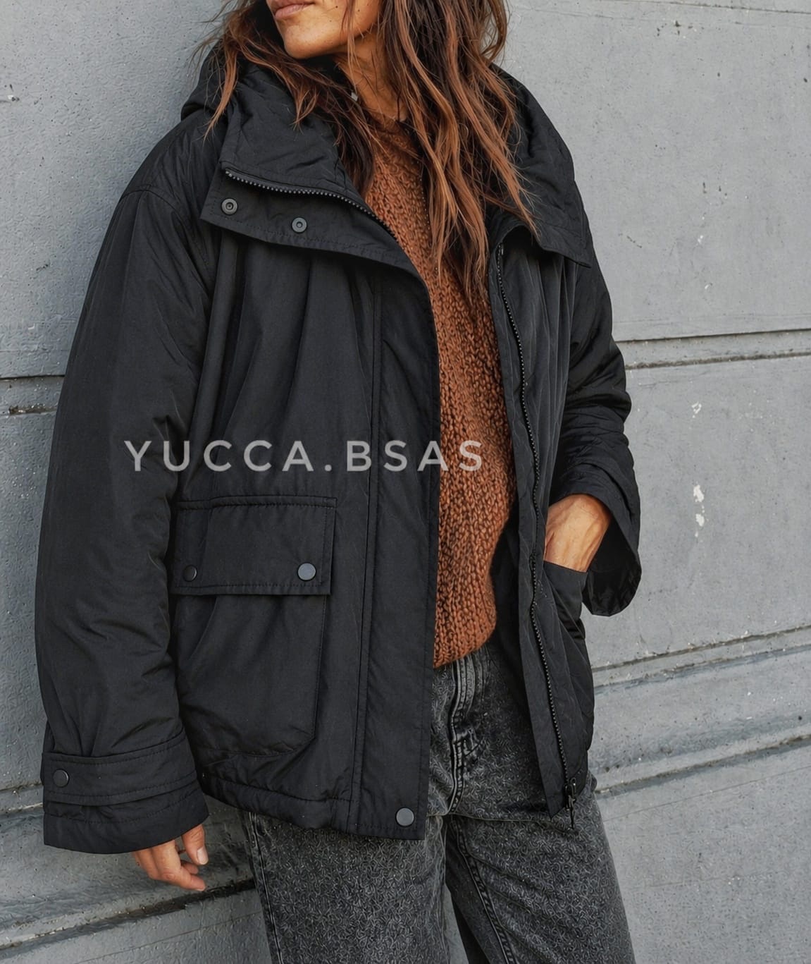 Campera impermeable Austral - black - Imagen 6
