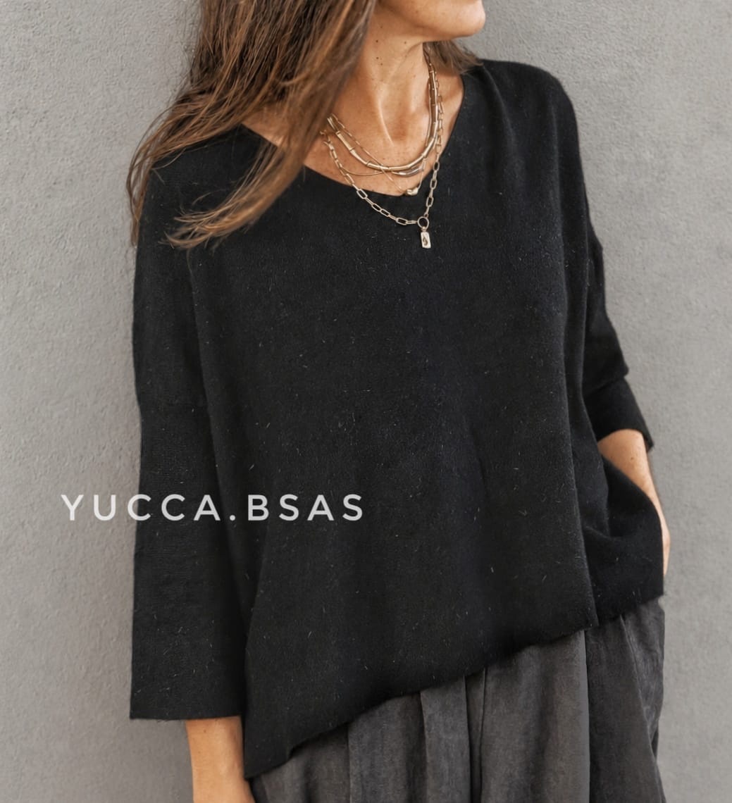 Sweater Ana - negro & lurex - Imagen 4