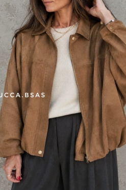 Campera bomber gamuza Fraga - tostado