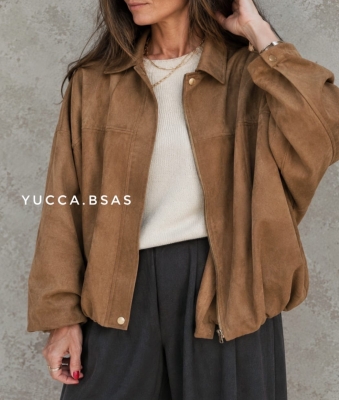 Campera bomber gamuza Fraga - tostado