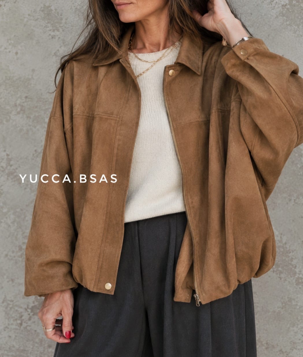 Campera bomber gamuza Fraga - tostado