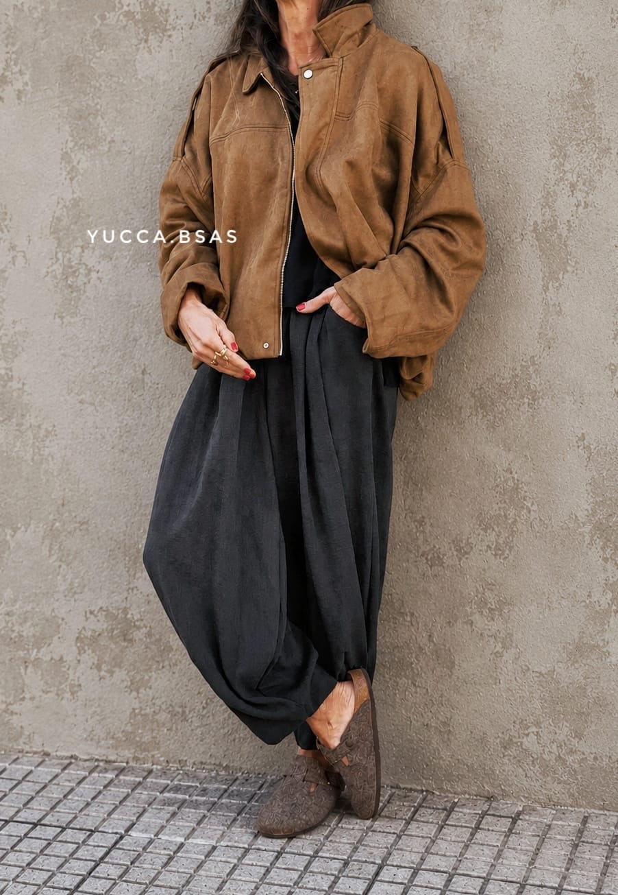 Campera bomber gamuza Fraga - tostado - Imagen 2