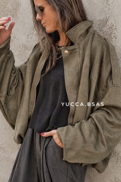 Campera bomber gamuza Fraga - verde militar