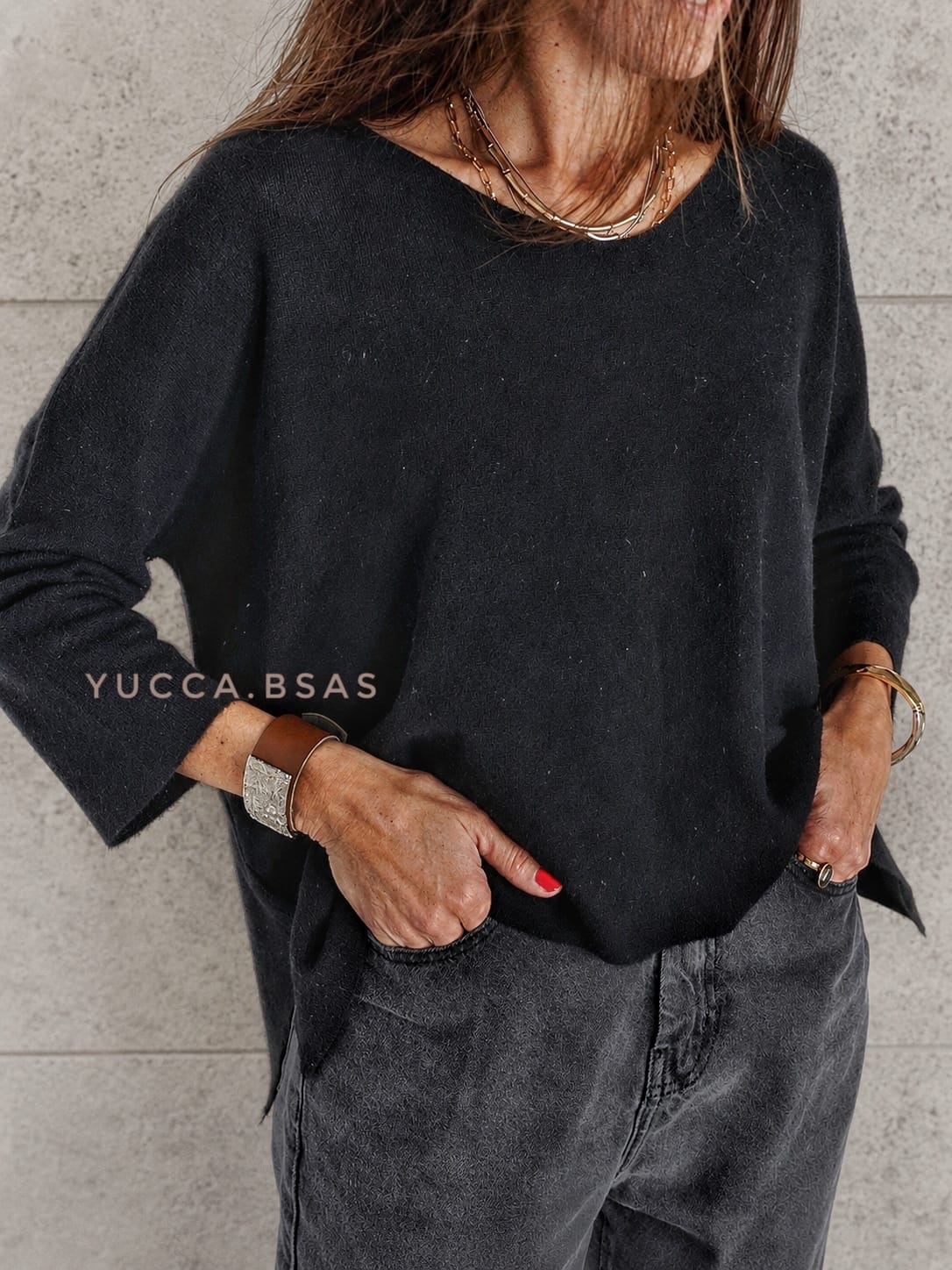Sweater Ana - negro & lurex - Imagen 5